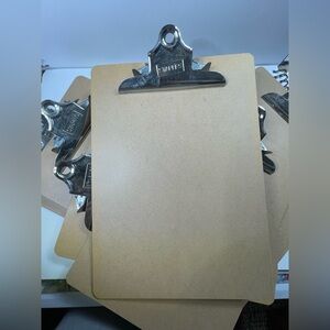 Clipboards Heavy Duty by STAPLES Lot of 7 Tan w/Silver Clips Size 9”x12” NWOT